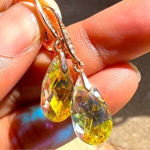 Item 8 - Rose gold plated sterling silver Austrian crystal earrings